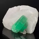 Beryl Var. Emerald on Calcite - image 2