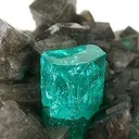Beryl Var. Emerald on Calcite - image 3