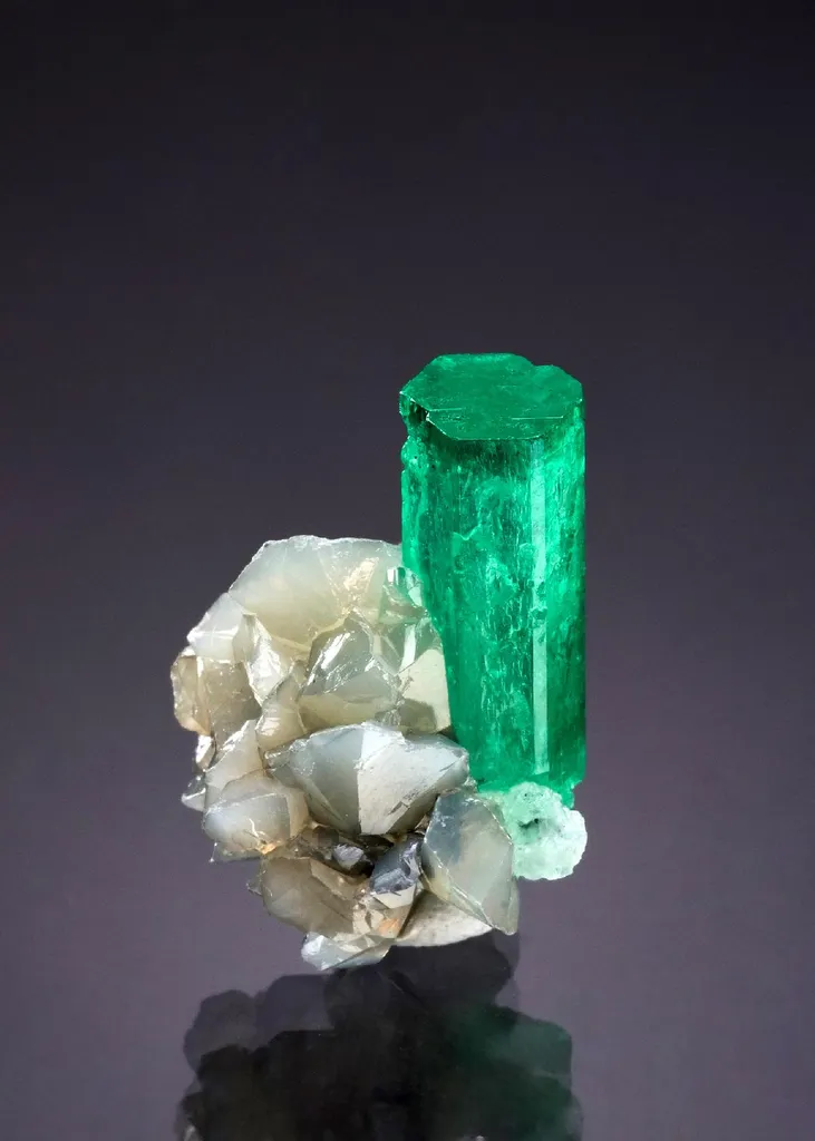 Beryl var. Emerald with Calcite image