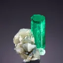 Beryl var. Emerald with Calcite - image 1