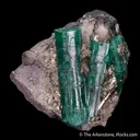 Beryl var. Emerald with Pyrite on Matrix - image 4