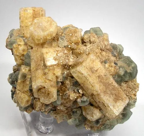 Beryl (Var: Goshenite), Fluorite, Schorl image