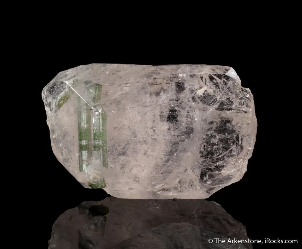 Beryl var. Morganite included by Tourmaline image