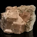 Beryl var. Morganite on Albite var. Cleavelandite and Quartz - image 1