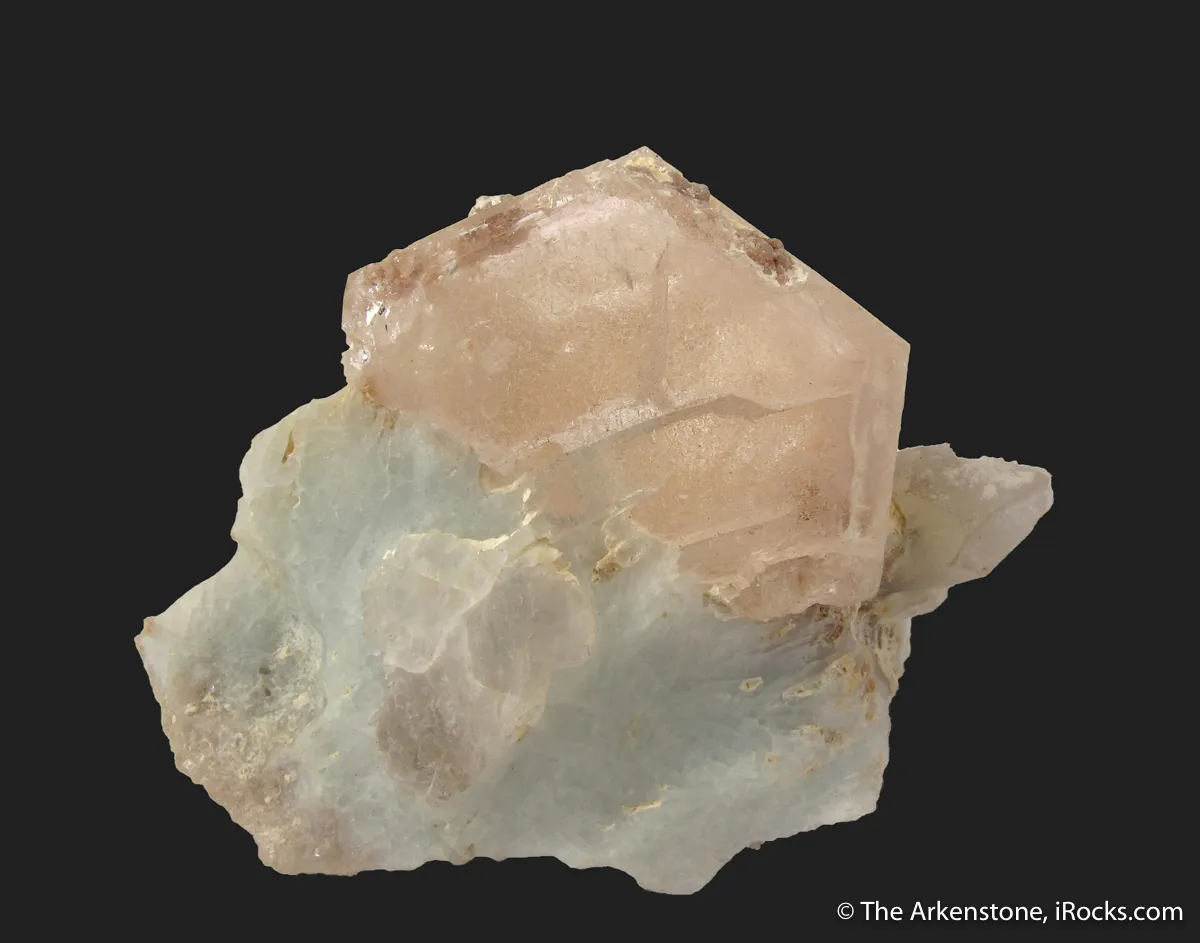 Beryl var. Morganite, on blue Albite (mine owner's collection) - image 4