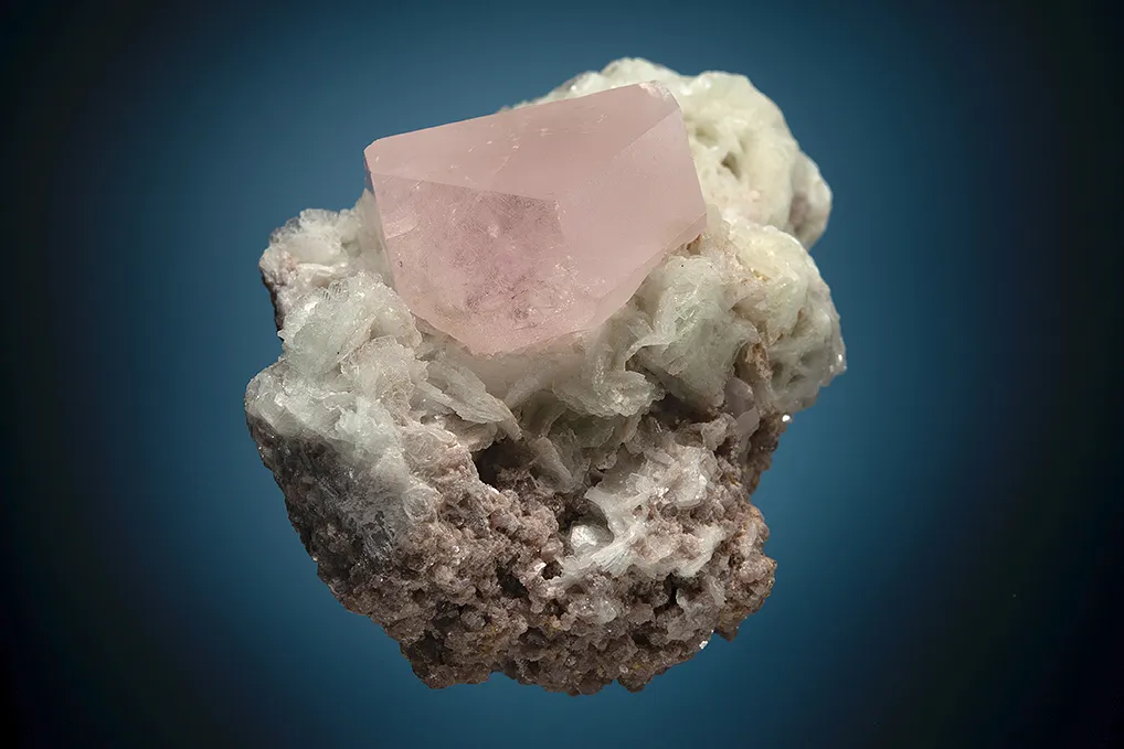Beryl var. Morganite (restored) on Albite var. Cleavelandite - image 3