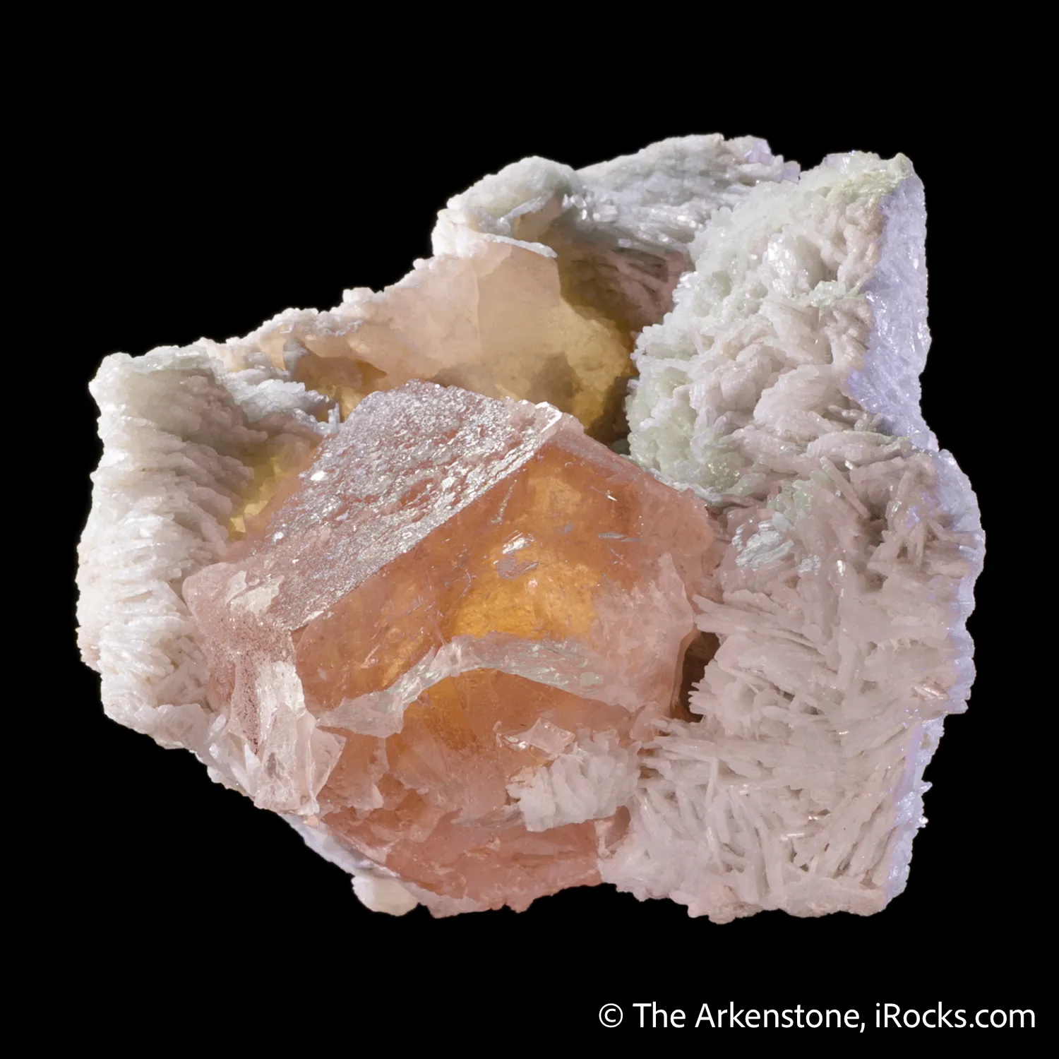 Beryl var. Morganite with Cleavelandite - image 3
