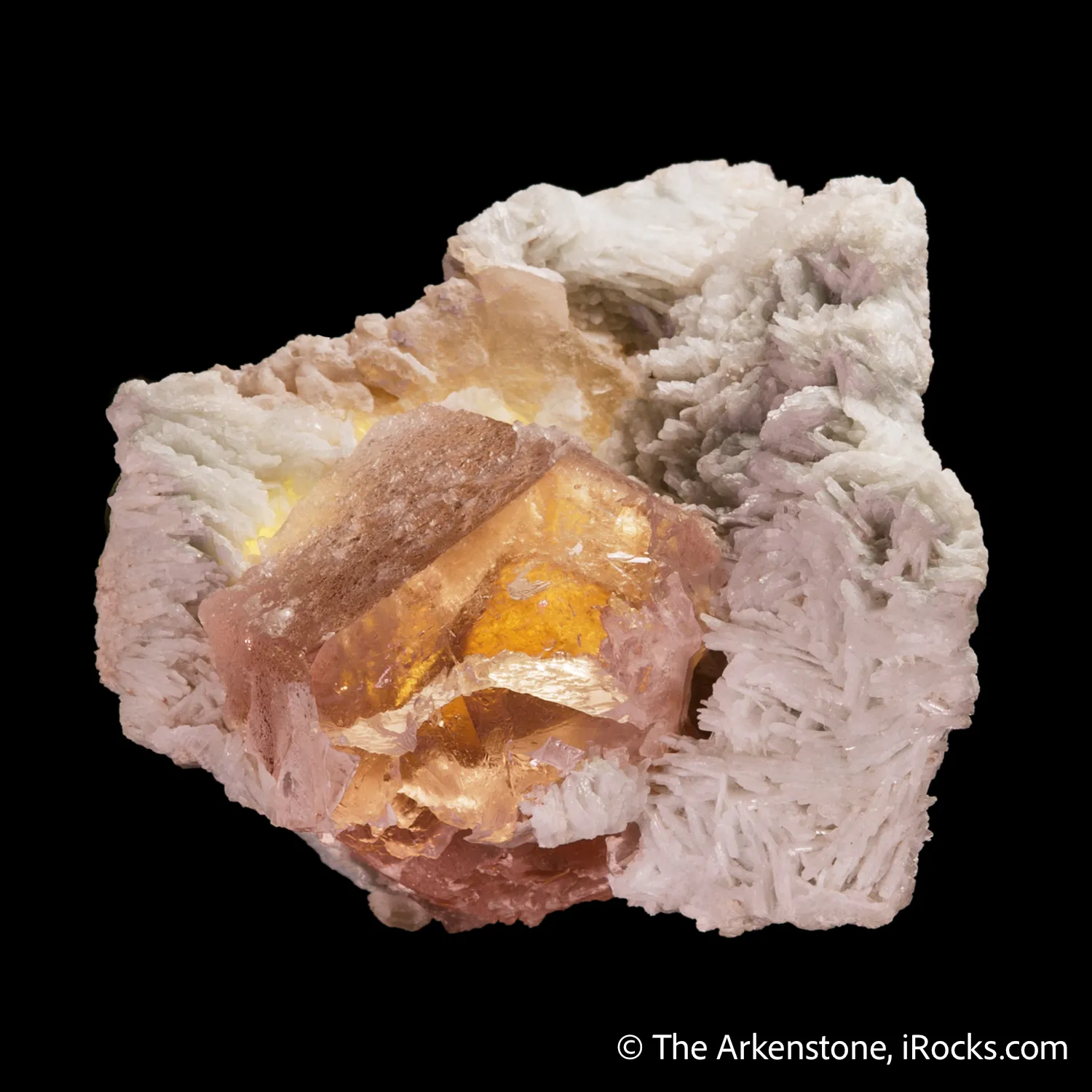 Beryl var. Morganite with Cleavelandite - image 4