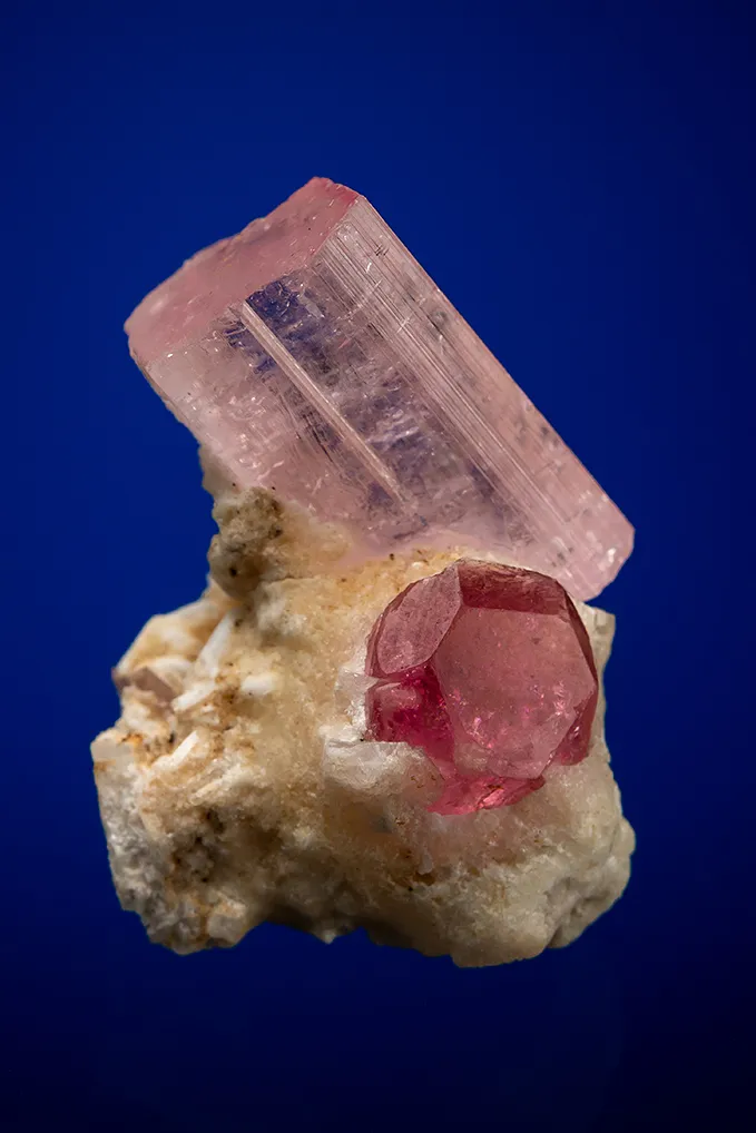 Beryl var. Morganite with Elbaite (repaired) image
