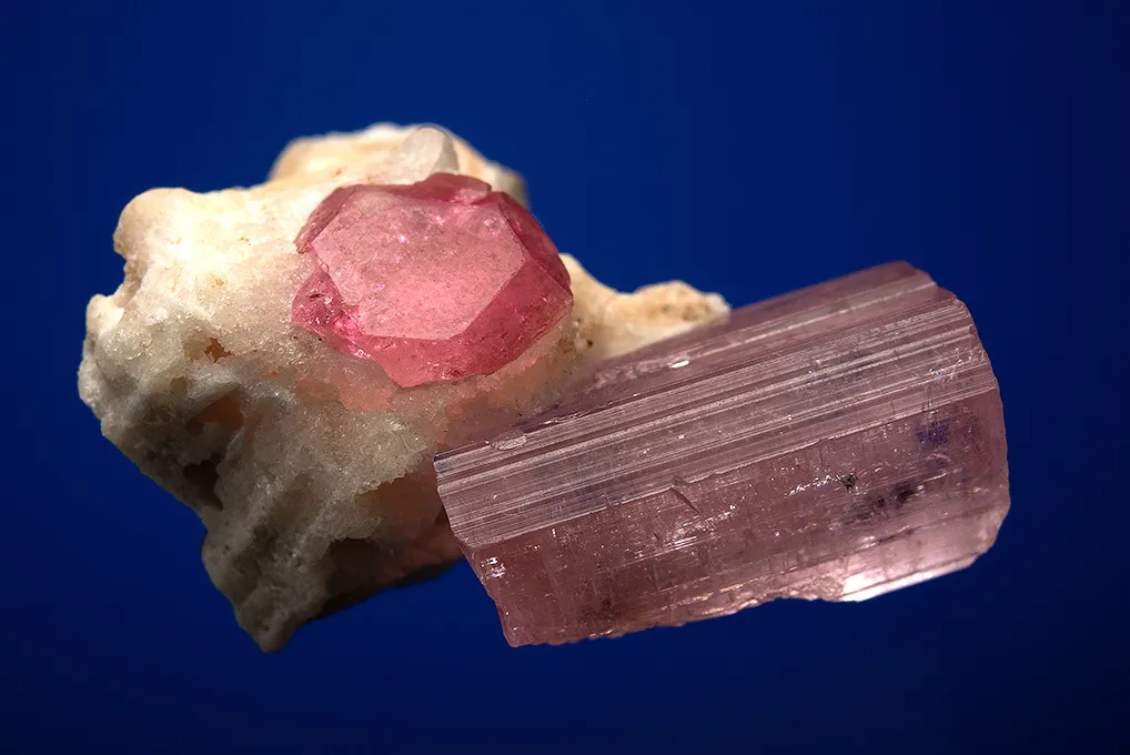 Beryl var. Morganite with Elbaite (repaired) - image 3