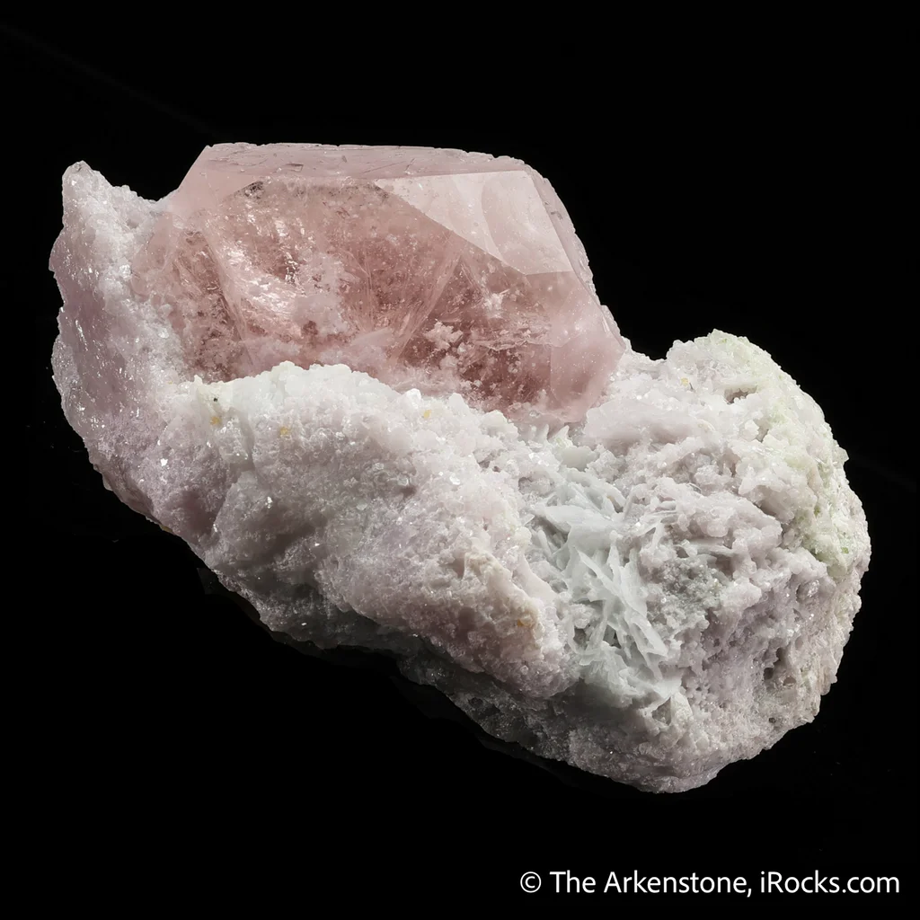 Beryl var. Morganite with Lepidolite & Cleavelandite - image 5