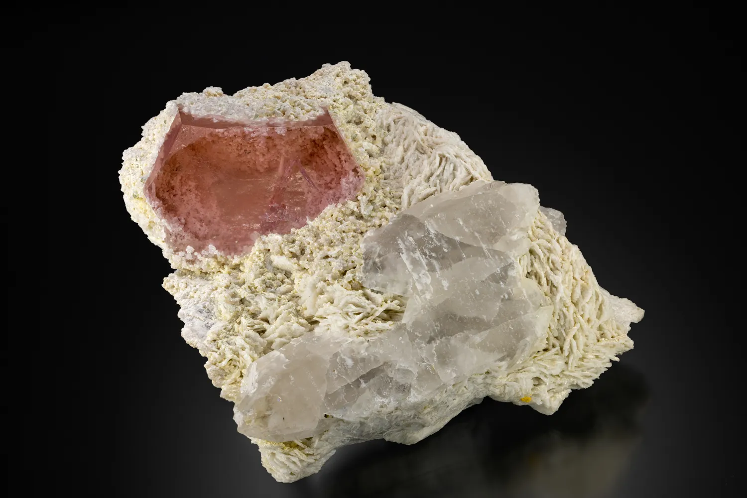 Beryl var. Morganite with Quartz and Albite - image 4