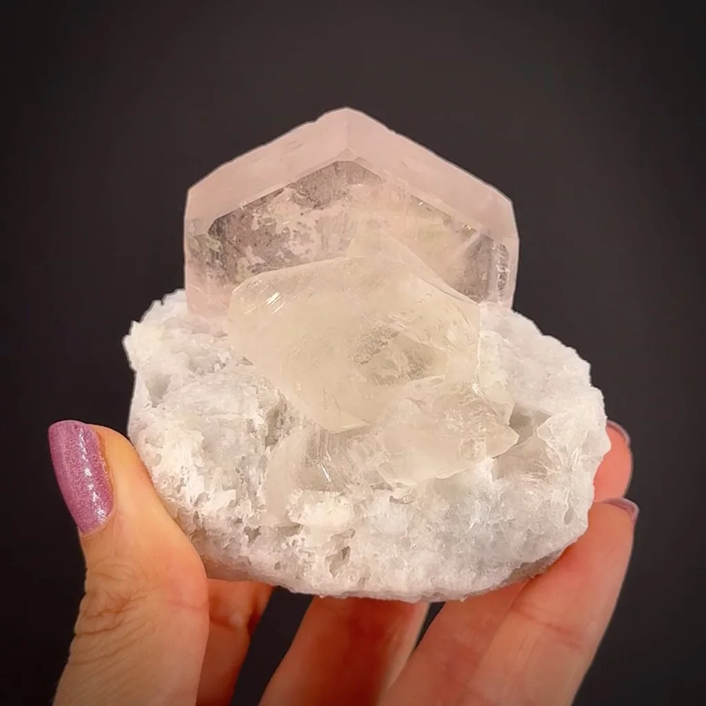Beryl var. Morganite with Quartz, Elbaite & Albite - image 2