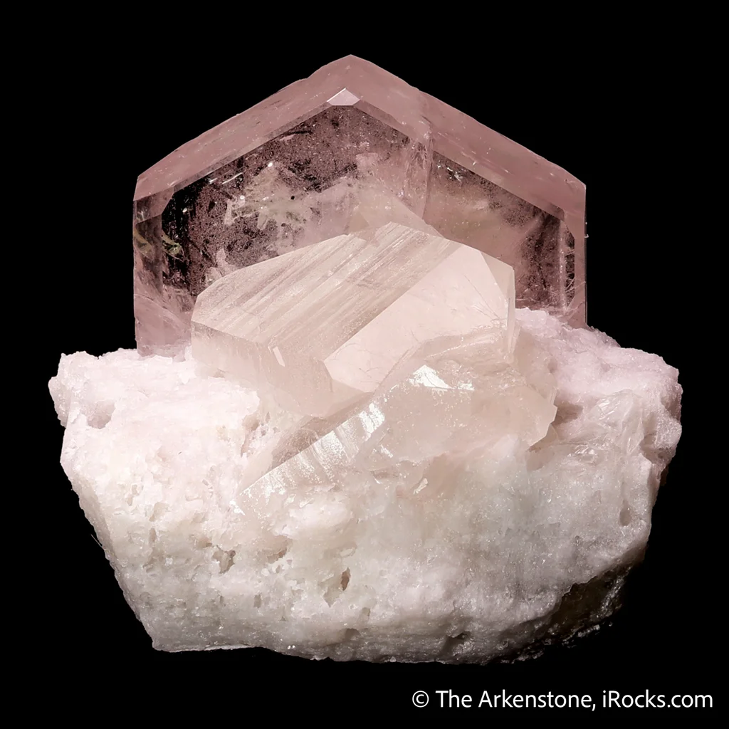 Beryl var. Morganite with Quartz, Elbaite & Albite - image 4