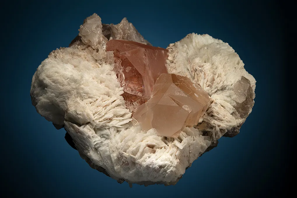 Beryl var. Morganite with Quartz on Albite var. Cleavelandite - image 4