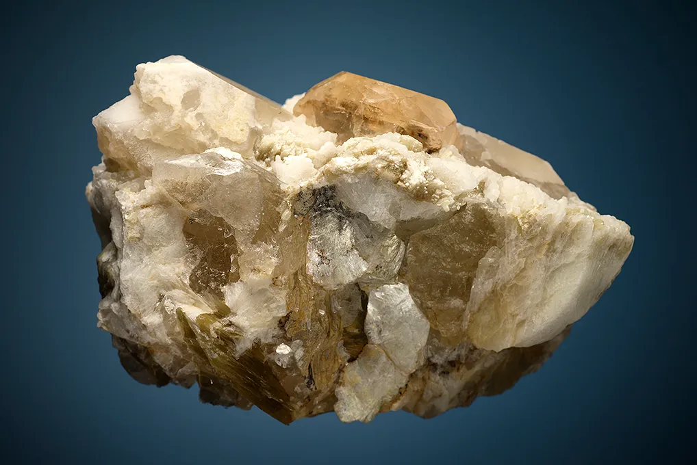 Beryl var. Morganite with Quartz on Albite var. Cleavelandite (restored) - image 4