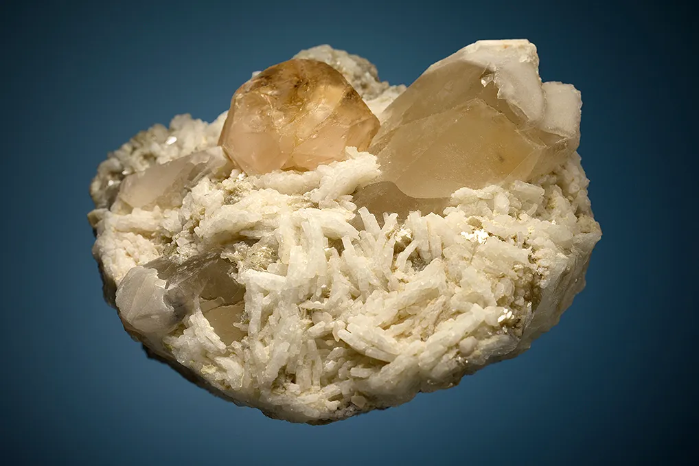 Beryl var. Morganite with Quartz on Albite var. Cleavelandite (restored) - image 5