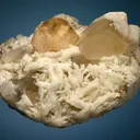 Beryl var. Morganite with Quartz on Albite var. Cleavelandite (restored) - image 5