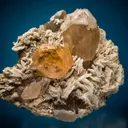 Beryl var. Morganite with Quartz on Albite var. Cleavelandite (restored) - image 1