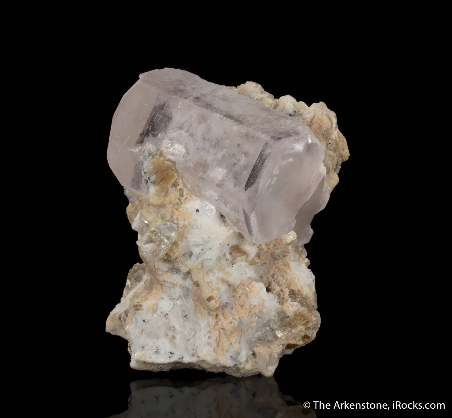 Beryl var. Morganite with Topaz, Muscovite and Albite - image 1