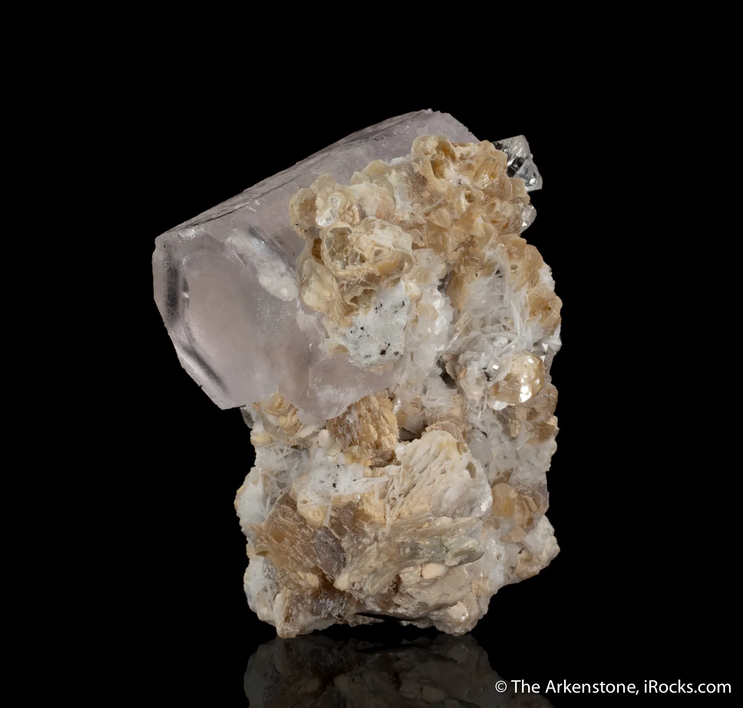 Beryl var. Morganite with Topaz, Muscovite and Albite - image 2