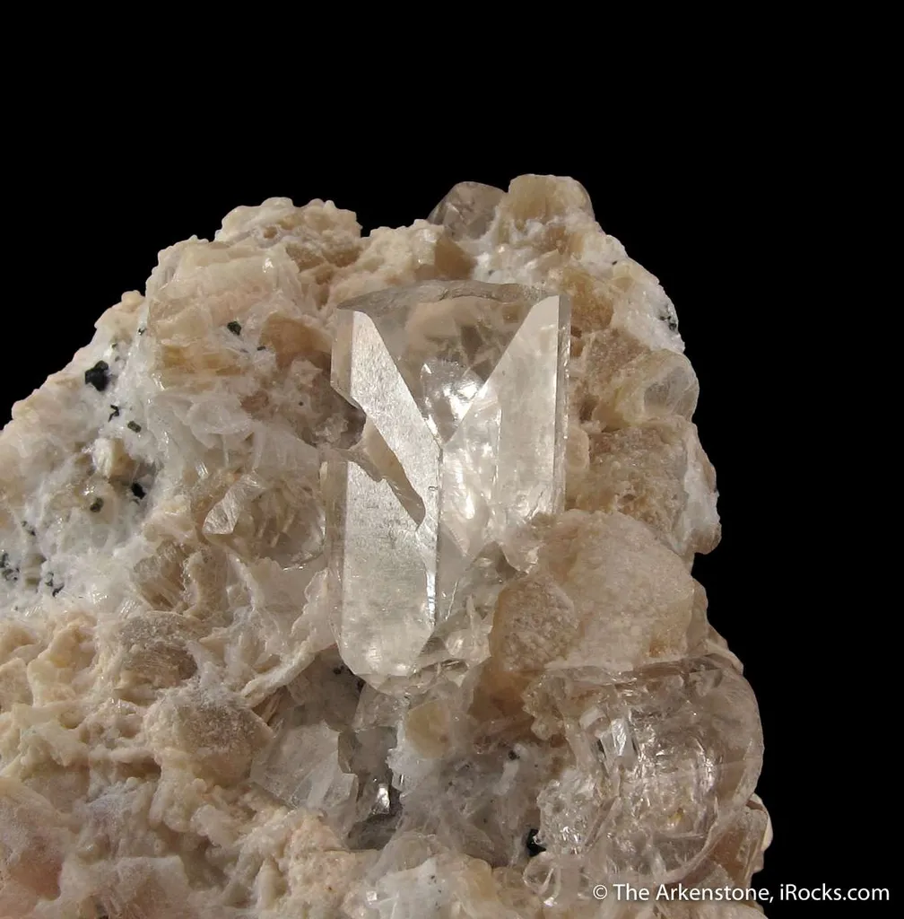 Beryl var. Morganite with Topaz, on Muscovite - image 3