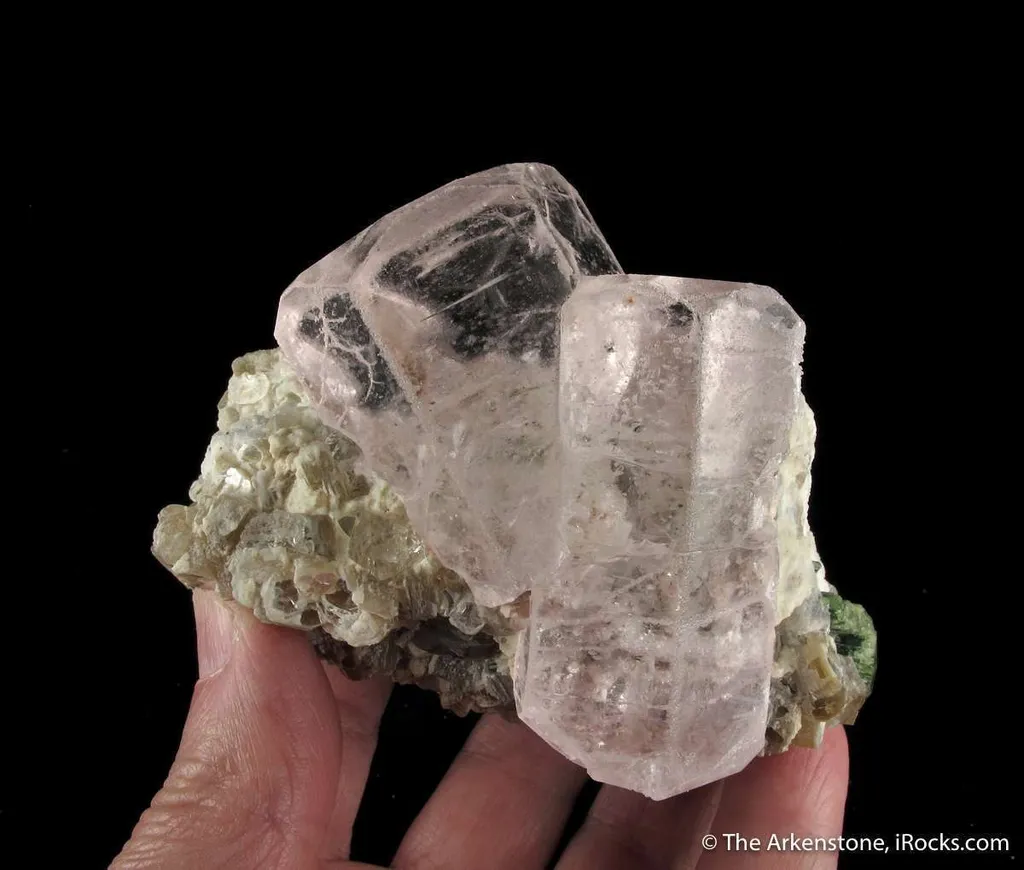 Beryl var. Morganite with Topaz, on Muscovite image