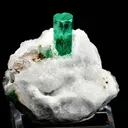 Beryl variety Emerald on Calcite - image 1