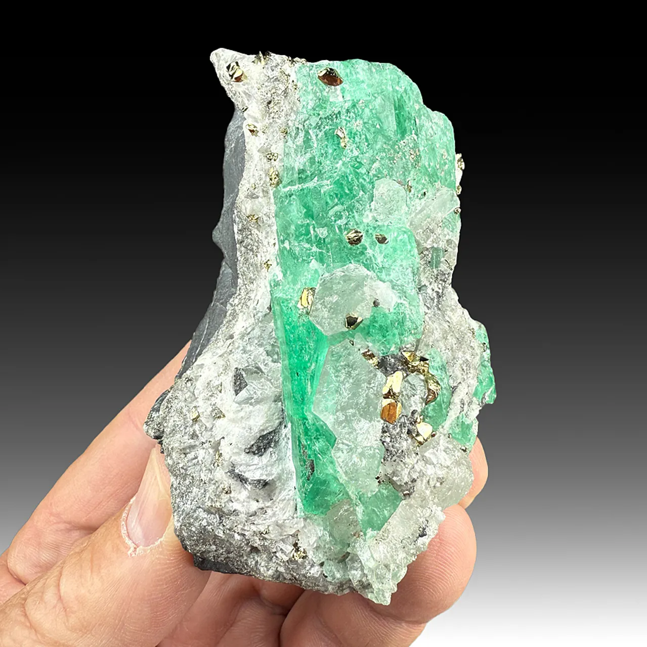 Beryl with Calcite, Pyrite - image 1