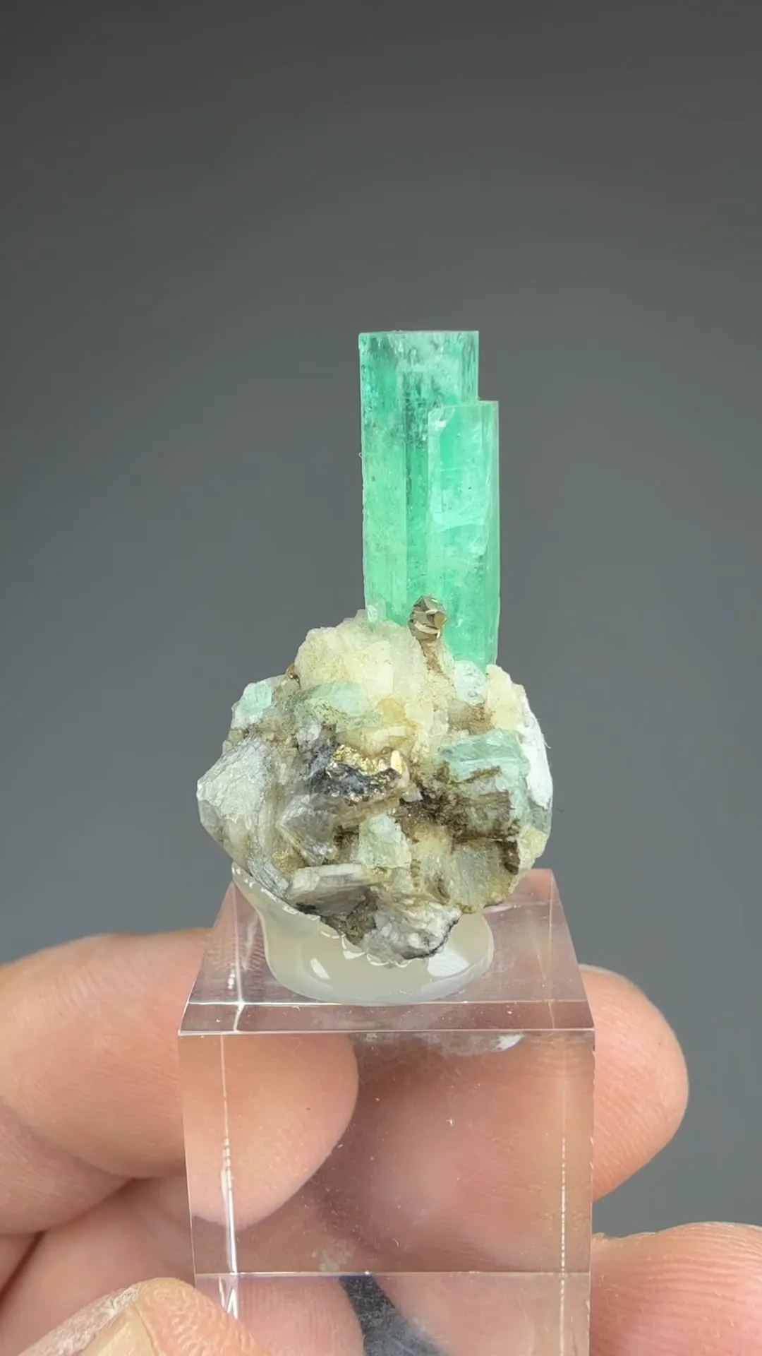 Beryl with Pyrite, Calcite - image 2
