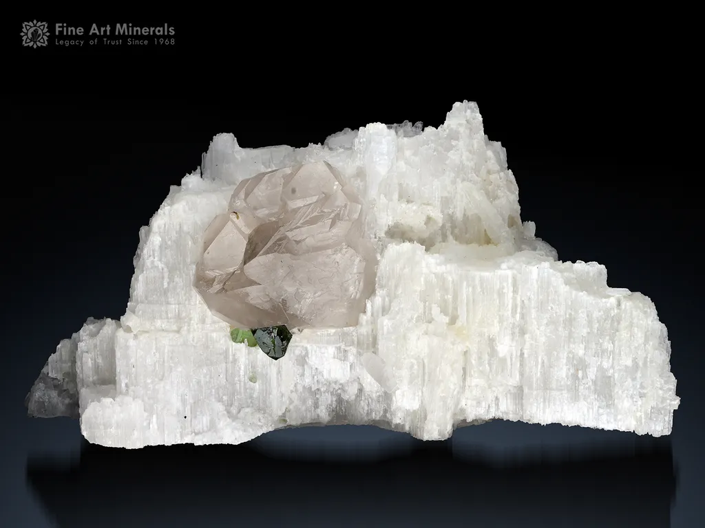 Beryllonite with Quartz and Tourmaline from Pakistan image