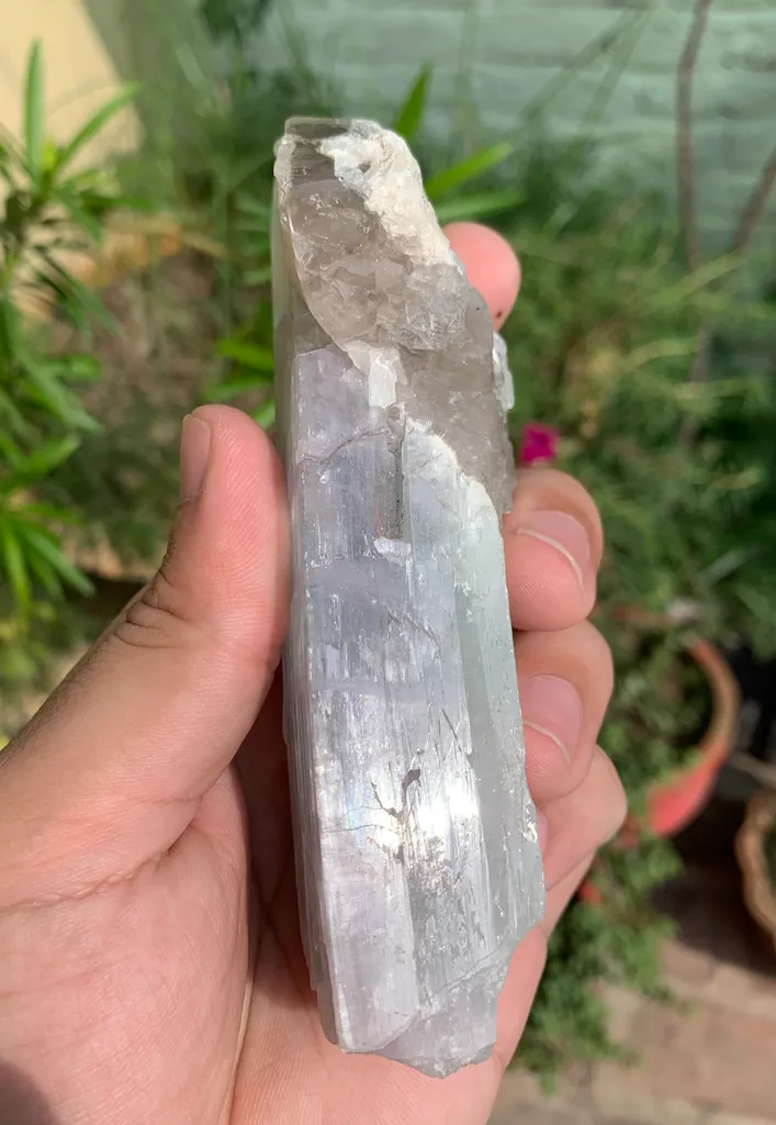 Bi color Kunzite Crystal with Skeletal Quartz and Tourmaline from Afghanistan - image 8