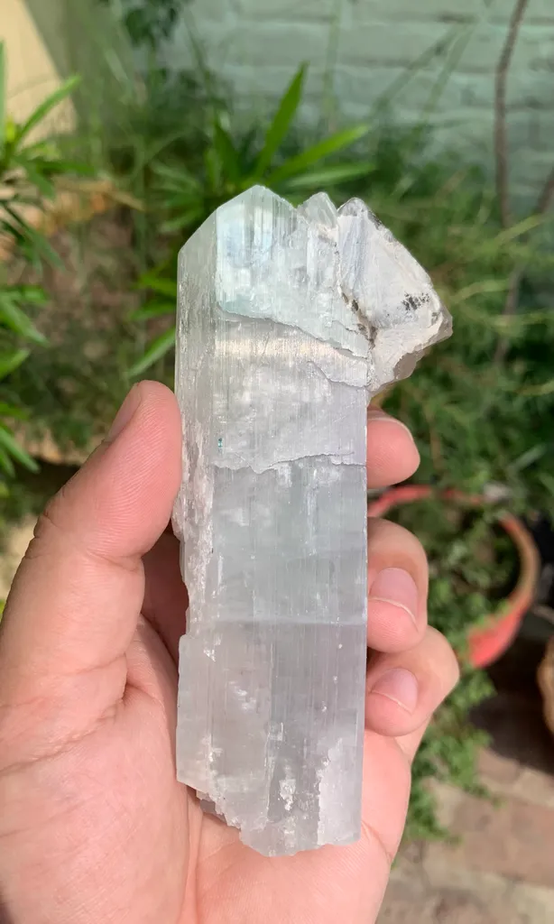 Bi color Kunzite Crystal with Skeletal Quartz and Tourmaline from Afghanistan - image 9