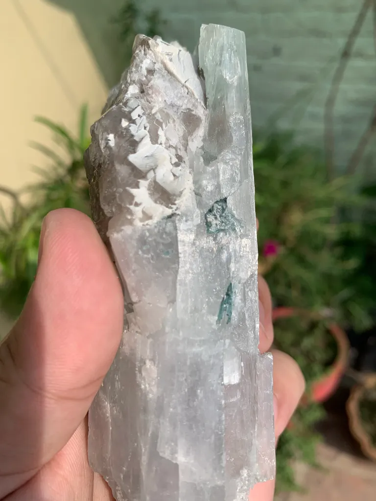Bi color Kunzite Crystal with Skeletal Quartz and Tourmaline from Afghanistan - image 7