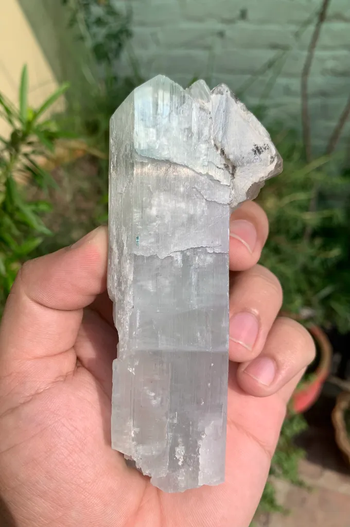 Bi color Kunzite Crystal with Skeletal Quartz and Tourmaline from Afghanistan - image 3