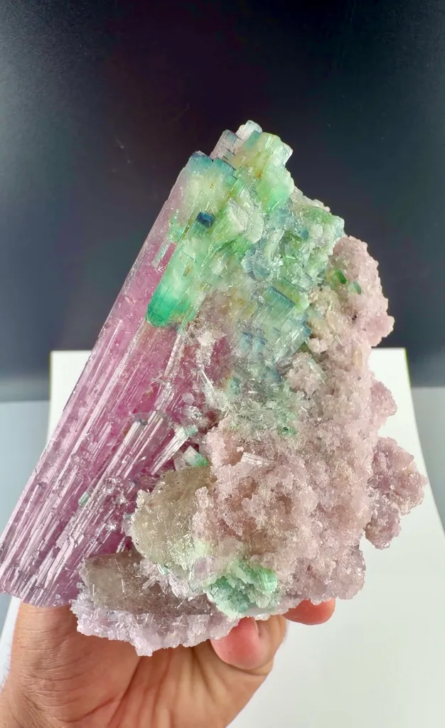 Bi color pink green Tourmaline from Afghanistan - image 5