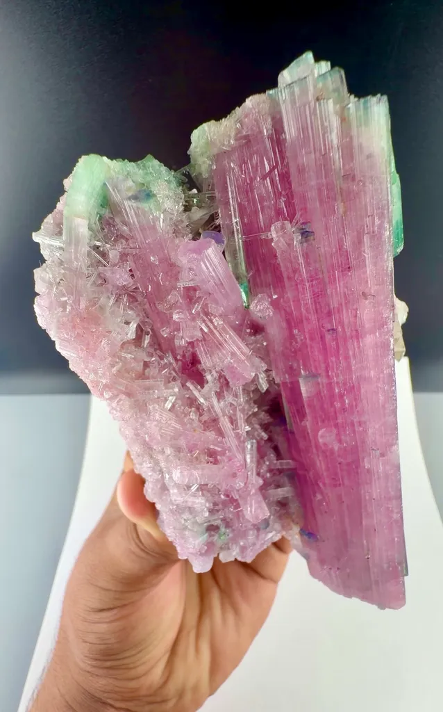 Bi color pink green Tourmaline from Afghanistan - image 2