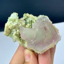 Bi-Color Prismatic Fluorite Crystal Have Quartz Clusters Pakistan,101.84G, Gilgit-Baltistan, Skardu District - image 5