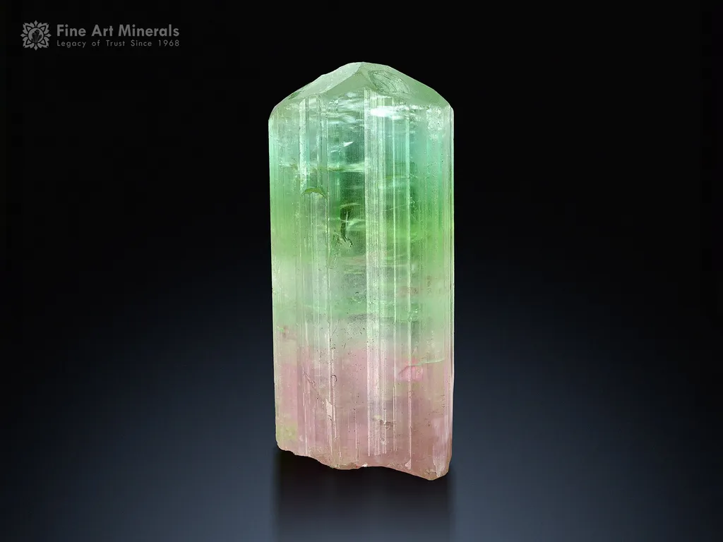 Bi Color Tourmaline Crystal from Paprok Afghanistan image