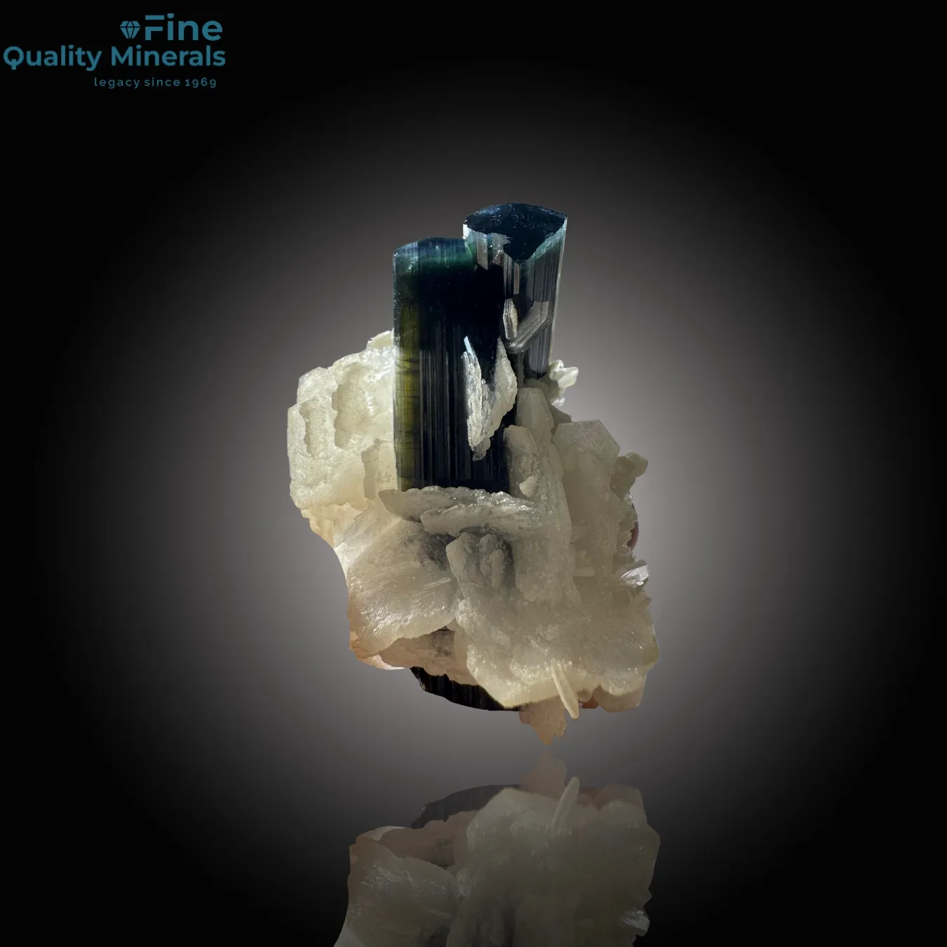 Bi-Color Tourmaline with Blue Cap on Mica Matrix - image 1