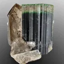 Bi-Color Tourmaline with small morganite and smoking quartz - image 1