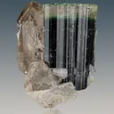 Bi-Color Tourmaline with small morganite and smoking quartz - image 2