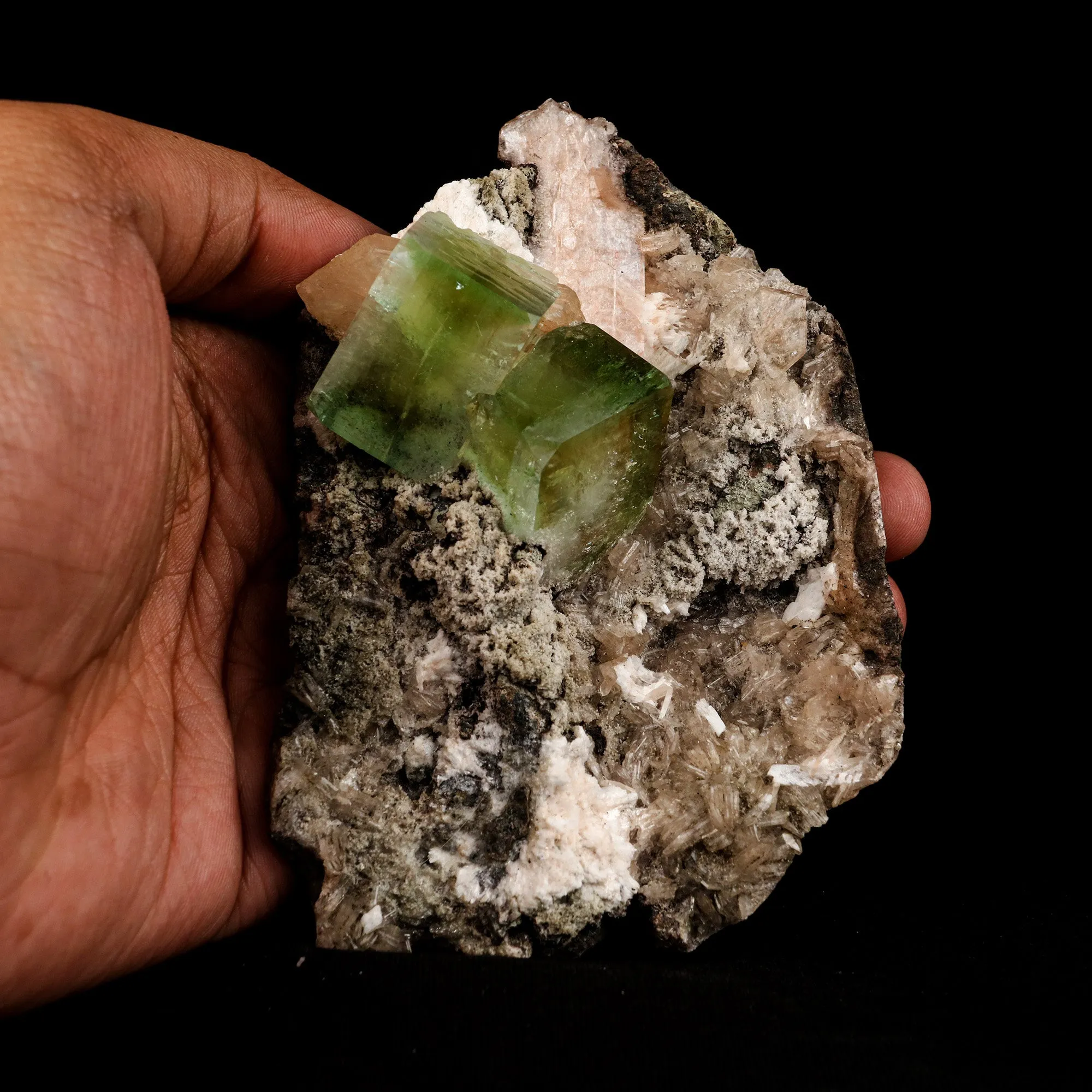 Bi-colored Fluorapophyllite and Stilbite Natural Mineral Specimen - image 5