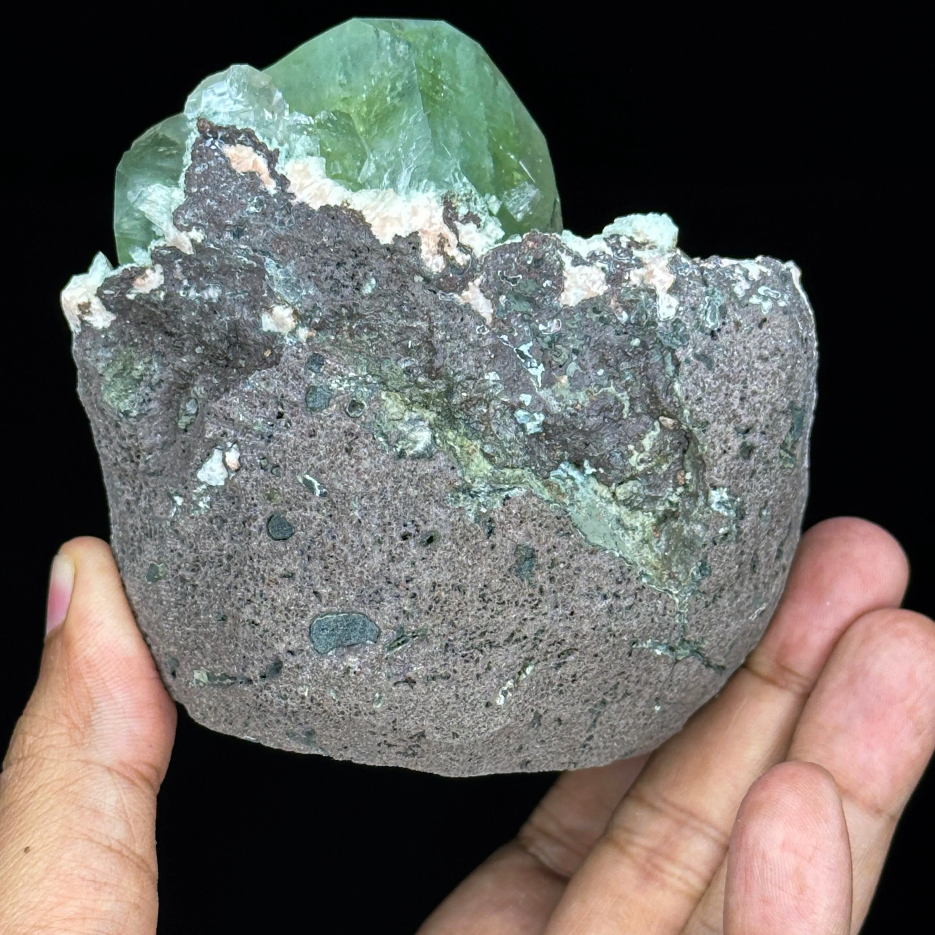 Bi-colored Fluorapophyllite and Stilbite Natural Mineral Specimen - image 5