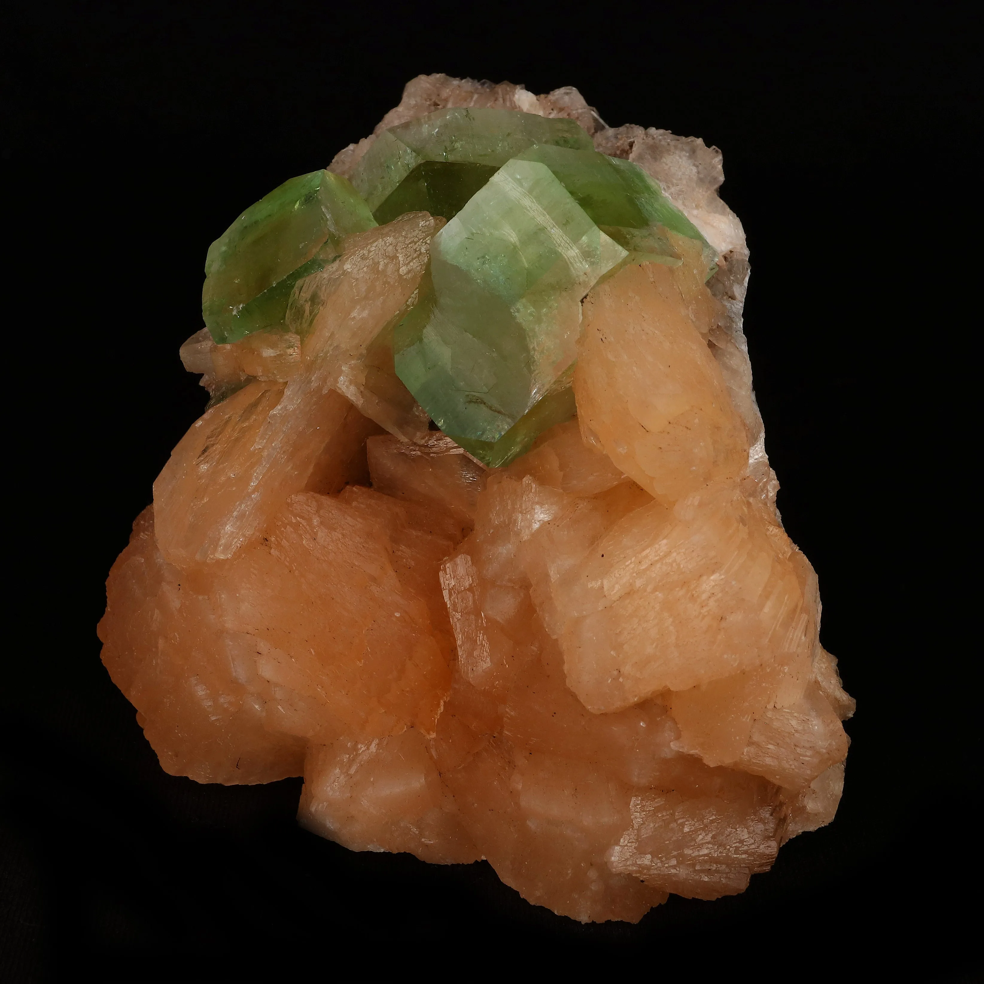 Bi-colored Fluorapophyllite and Stilbite Natural Mineral Specimen - image 3