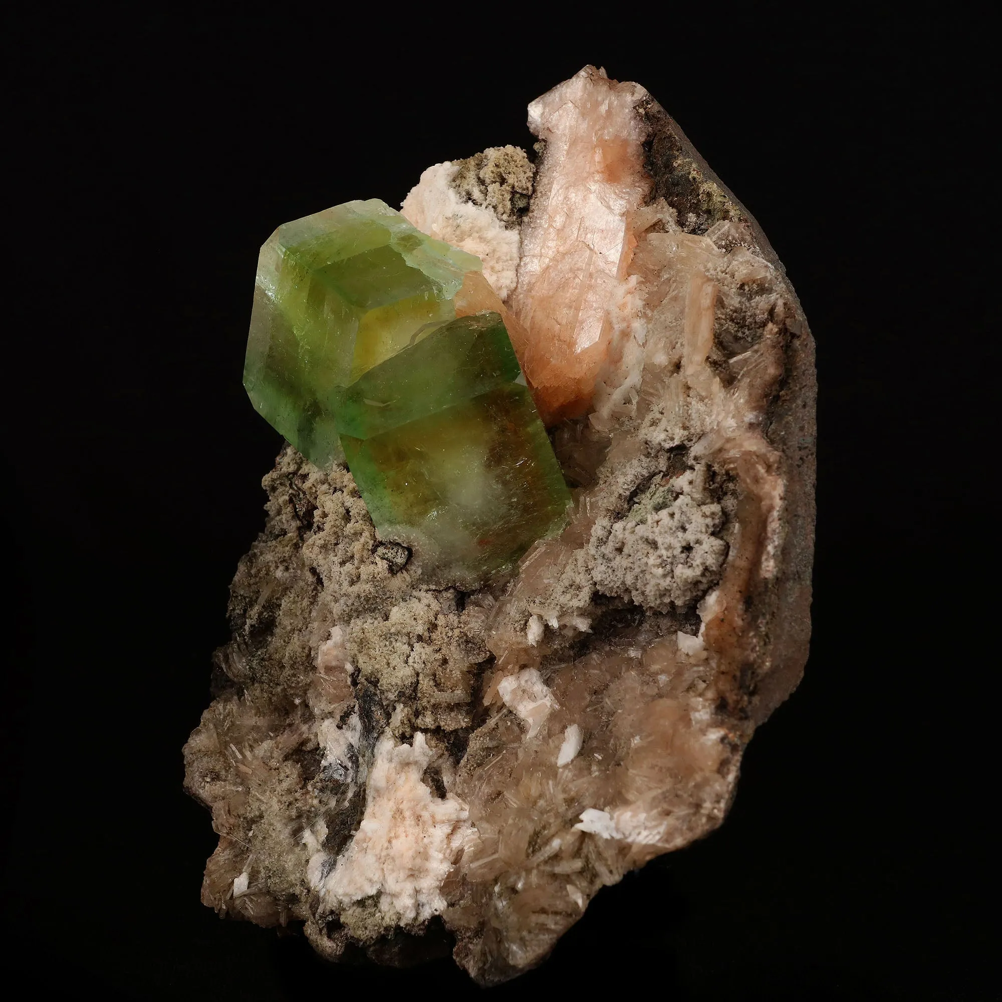 Bi-colored Fluorapophyllite and Stilbite Natural Mineral Specimen - image 3