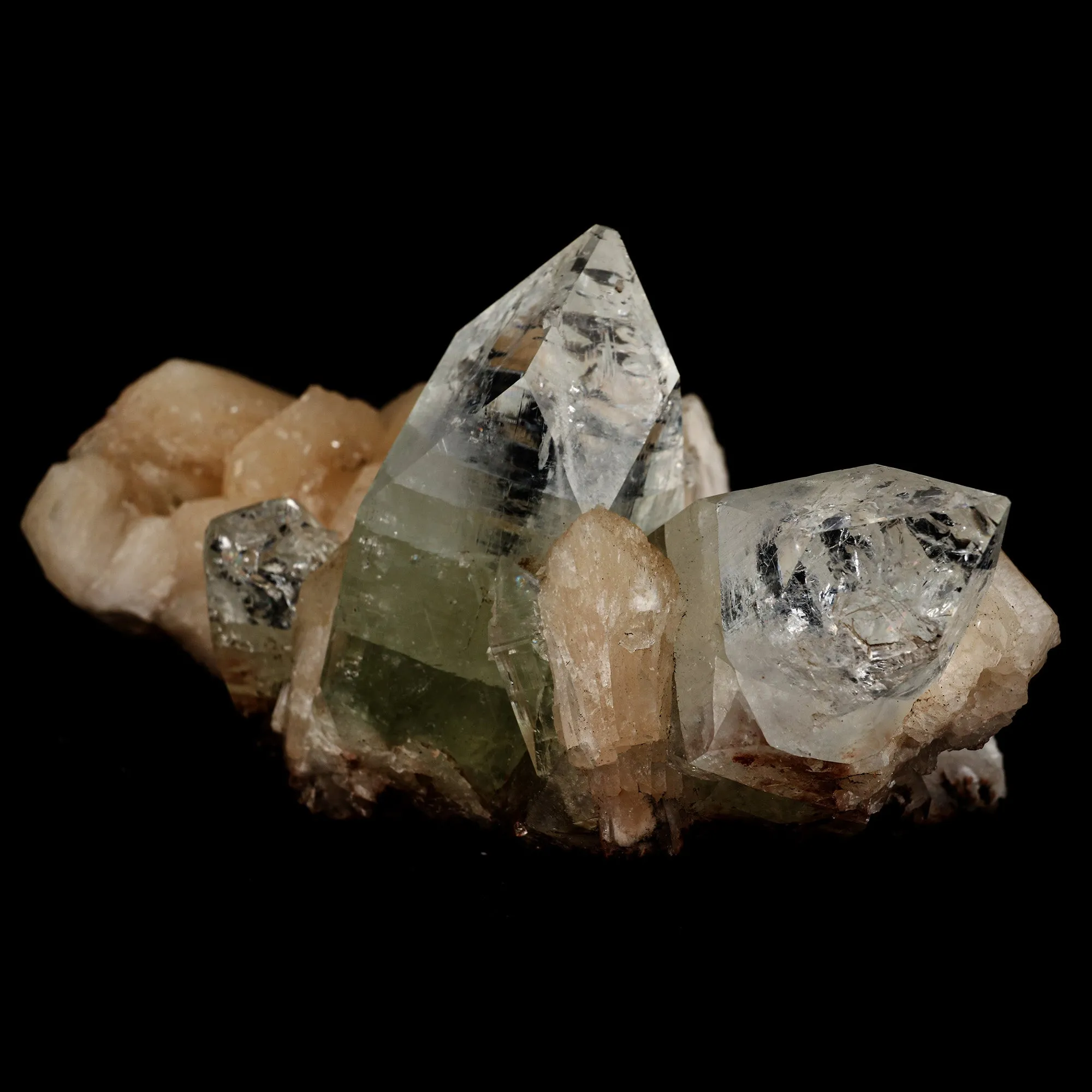 Bi- Colored Green Apophyllite with Stilbite Natural Mineral Specimen - image 3