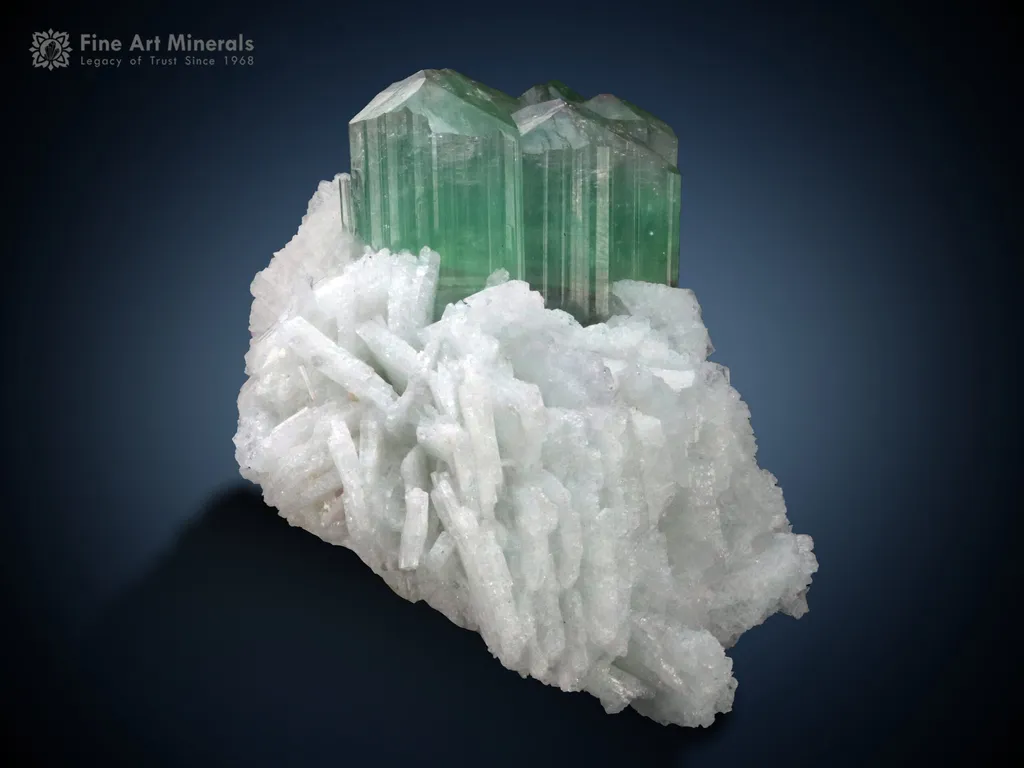 Bi Colour Tourmaline on Cleavelandite from Afghanistan - image 3