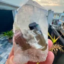 Bi colour tourmaline with quartz specimen - image 1