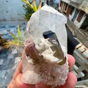 Bi colour tourmaline with quartz specimen - image 2